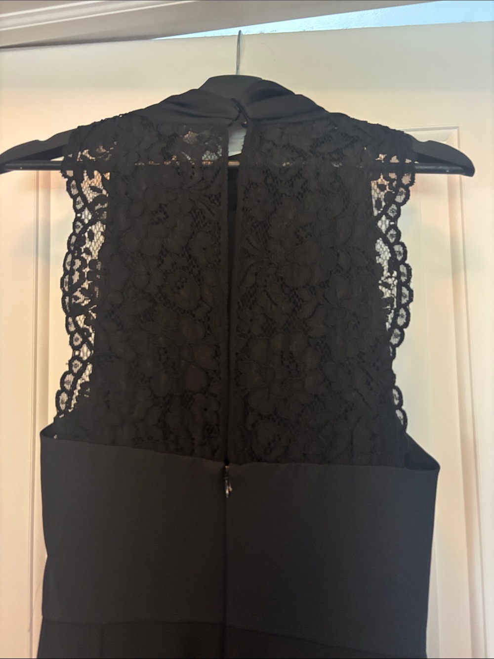 Reiss Black Lace-Back Jumpsuit